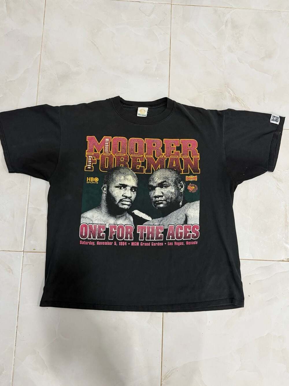 Vintage 1994 George Foreman vs Michael Moorer T Shirt XL MGM Grand Boxing Tee